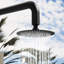 87.4"H Temperature Control 316 Stainless Steel Freestanding Outdoor Shower with Hand Shower-119285616