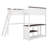 Queen Size Loft Bed With Desk, Open Shelf And A Storage Box, USB Charging Station, Loft Bed With Safety Guard & Ladder
