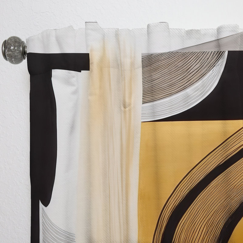 Glam Art Deco Abstract III - Rideau moderne - Velours obscurcissant - 1 panneau, L 52 po x L 90 po