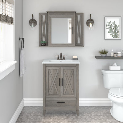 Edion Single Bathroom Vanity with Ceramic Top