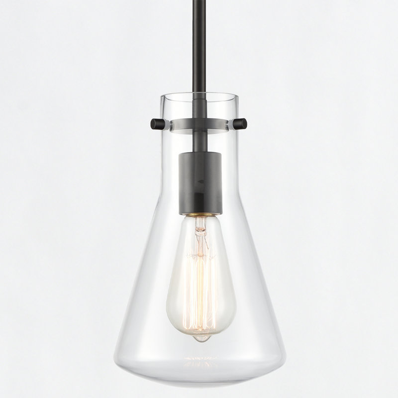 Glass Pendant Light Fixture, Oil Rubbed Bronze