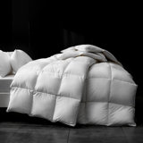 Luxury 100% Organic Cotton All Season 650 Fill Power Goose Feathers Down Comforter