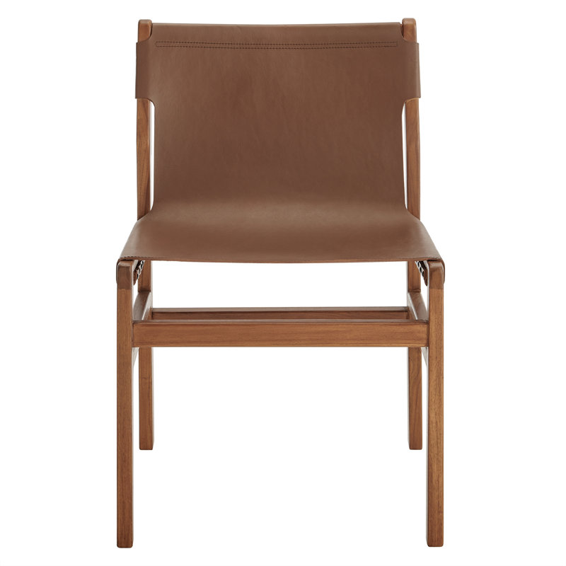 Sonora   Leather Dining Side Chair, Nutmeg Brown
