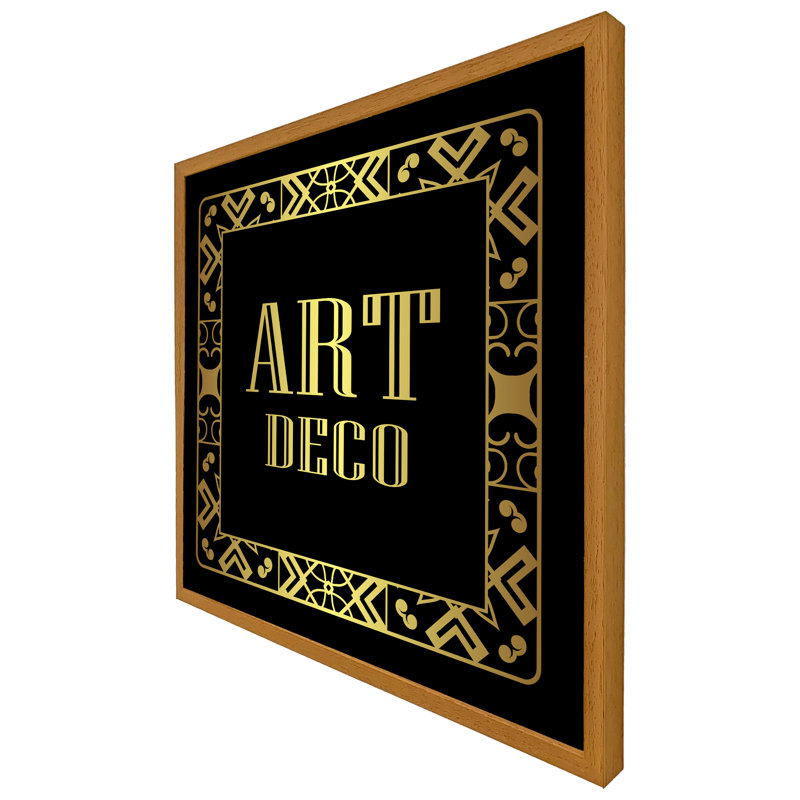 Liebenthal Art Deco 1 Piece Single Picture Frame Wall Art, 41cm H x 41cm W x 4cm D, Oak Framed