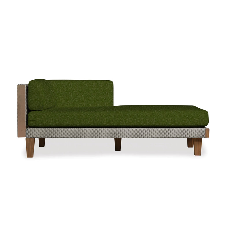 Catalina Outdoor Teak Chaise Lounge, Rumba Nickel, Pewter