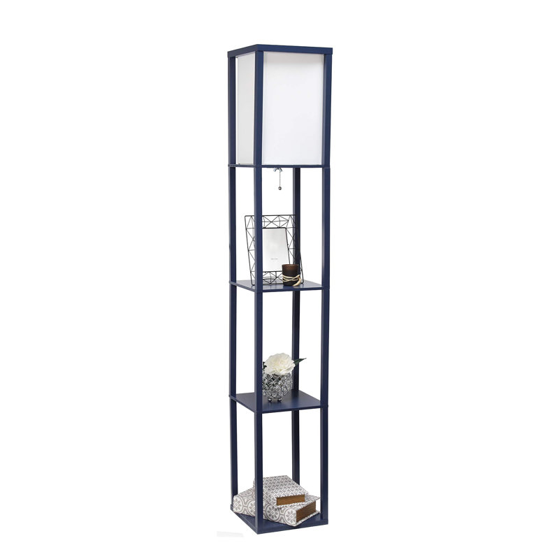Raffles 62.52'' Traditional Floor Lamp, Navy Blue