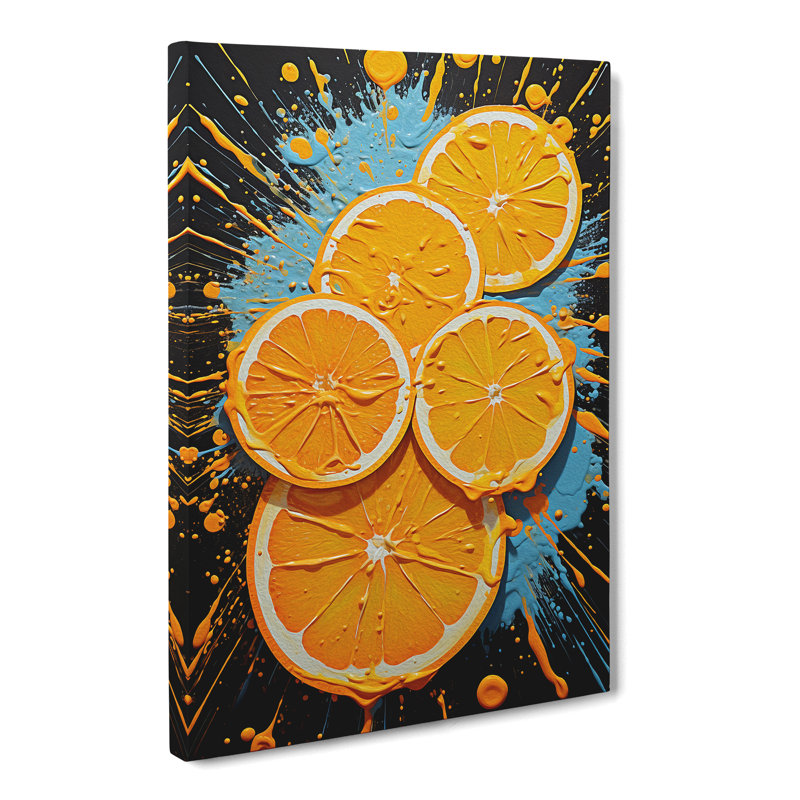Sliced Orange Action - Wrapped Canvas, 60cm H x 40cm W x 3cm D