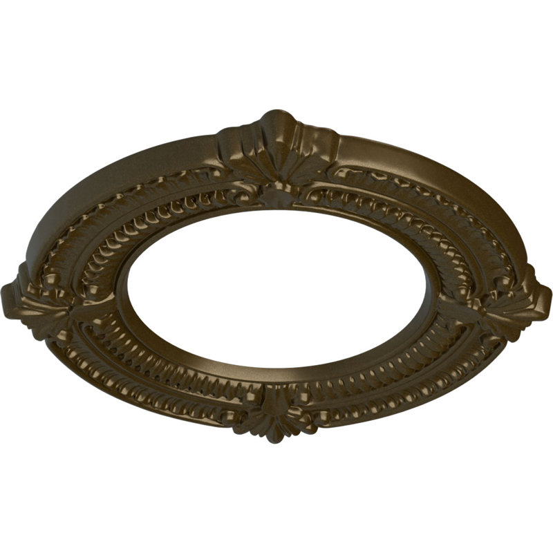 Médaillon de plafond H 11,125 po x l 11,125 po x P 0,625 po Benson, Laiton