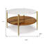 Table de bout ronde 17 po en bois massif blanc