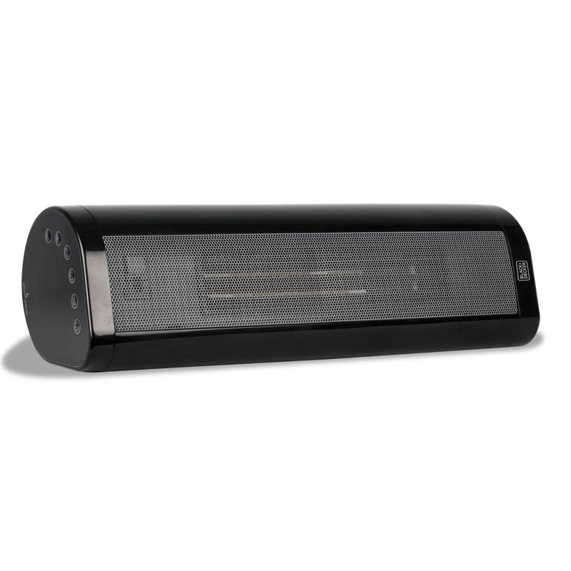 Black Ceramic Electric Tower Heater with Adjustable Thermostat