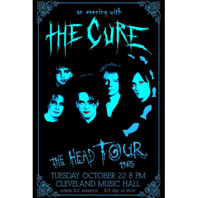  Officiellement sous licence The Cure - Head Tour, affiche d'art - 24 x 36 po - reproduction décorative - papier affiche - prêt à encadrer
