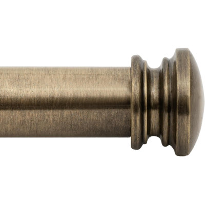  Tringle à rideaux pour fenêtre 44 - 120 po, tringle à draperie extensible en métal robuste de 1 po, tringle à rideaux réglable avec embouts décoratifs pour embouts de salon, laiton antique