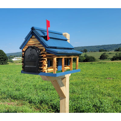 Boîte aux lettres Amish Log Cabin, faite à la main