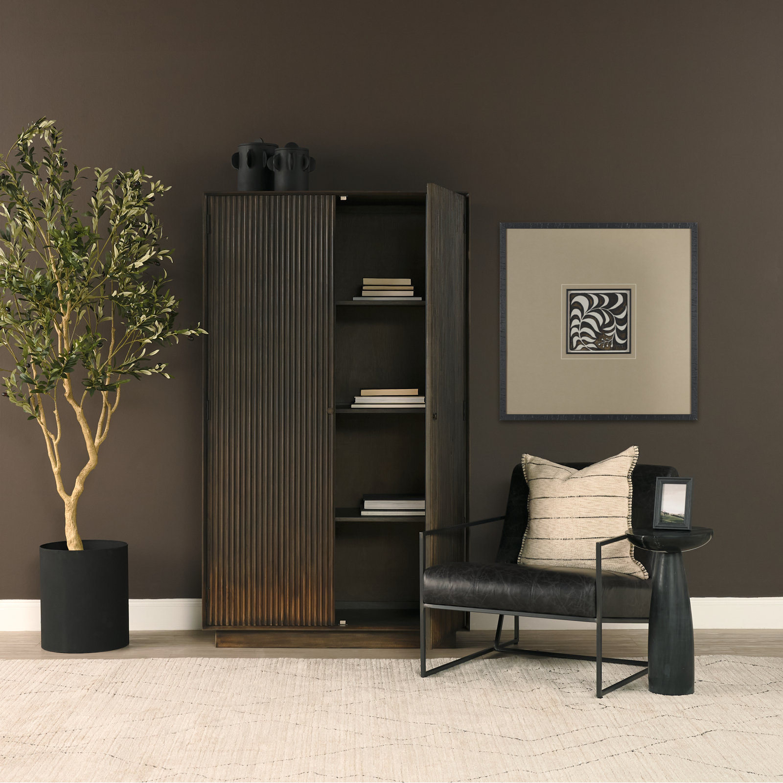 Mango Reeded Accent Cabinet