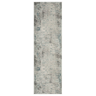 Ivoire abstrait/Tapis décoratif bleu