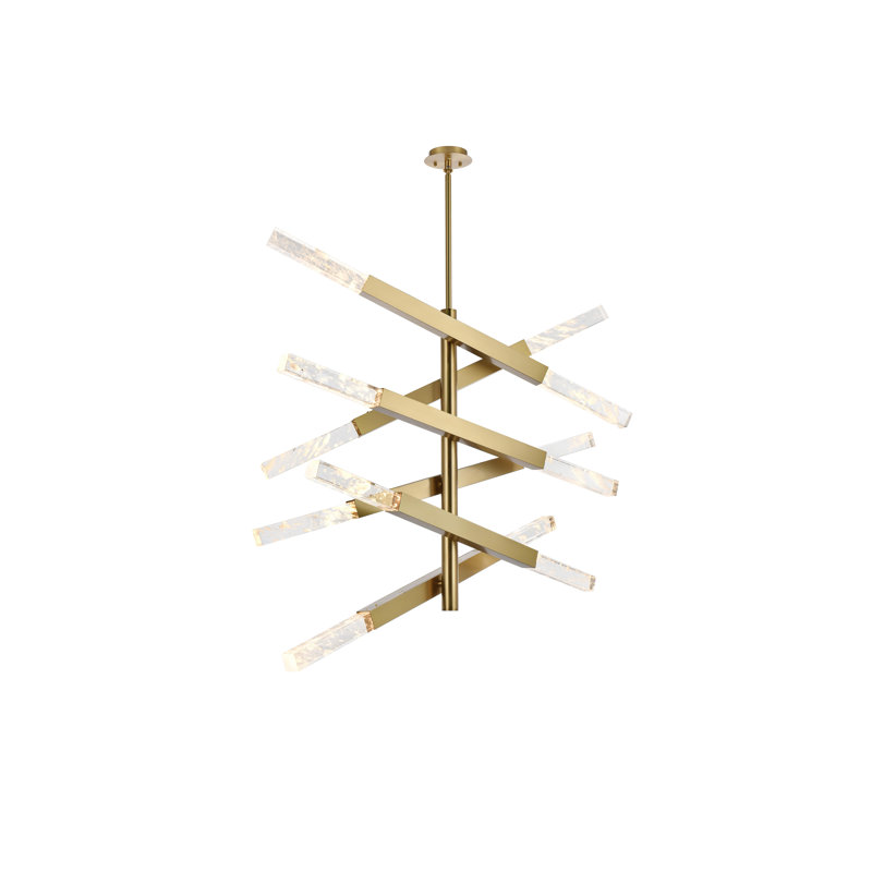 Luminaire suspendu 6 barres Axil, Or satiné