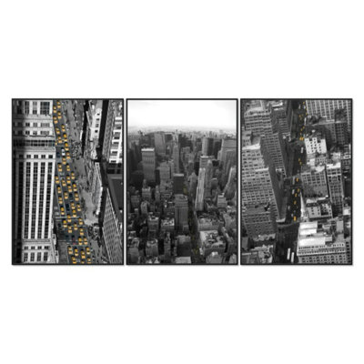 City 1 - 3 Piece Single Picture Frame Print on Plastic / Acrylic