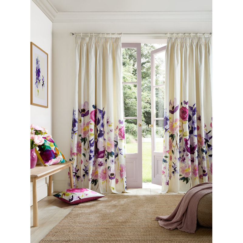 Cotton Blend Curtain Panel Pair, 229cm W x 229cm L