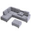 Canapé modulaire de 104 po de largeur avec méridienne réversible, canapé en L avec repose-pieds et porte-gobelets, canapé modulaire moderne-502841341
