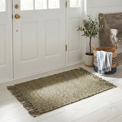 Fitzwater Handwoven Natural Jute Striped Area Rug