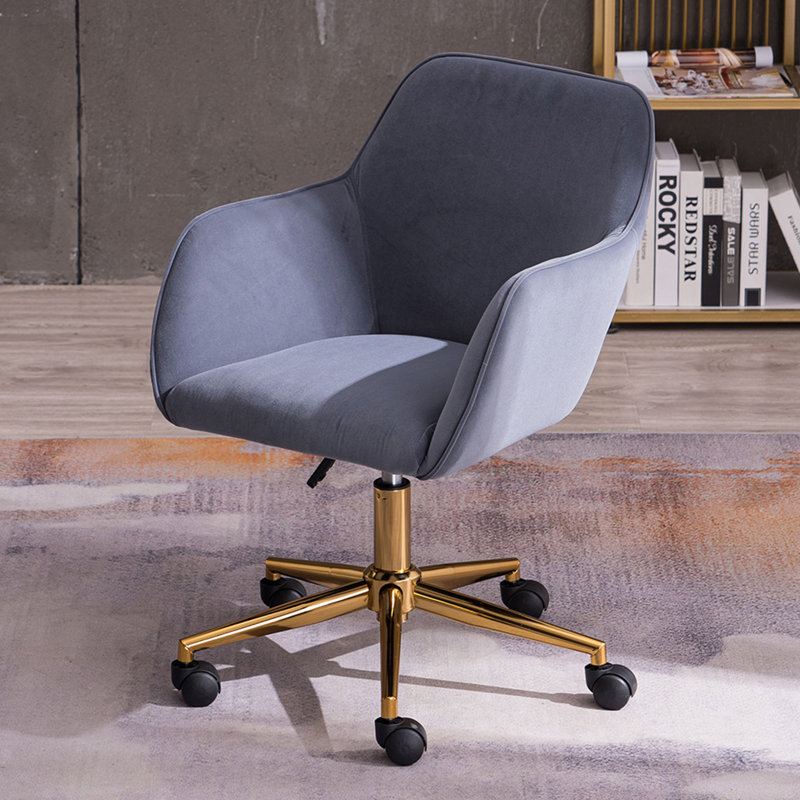 Maxton Velvet Office Chair, Grey, Velvet