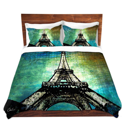 Paris Eiffel Tower Night Modern & Contemporary Duvet Cover
