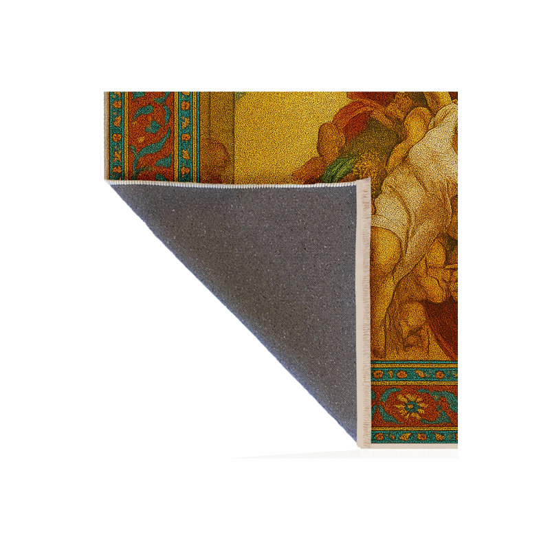 Tapis tissé orange Mosso, 4'7" x 6'7"