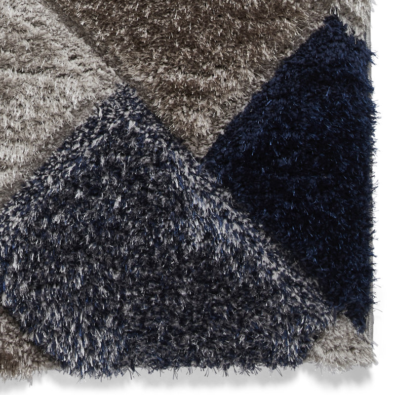 Machine Woven Grey/Blue/Brown Rug, Rectangle 120 x 170cm