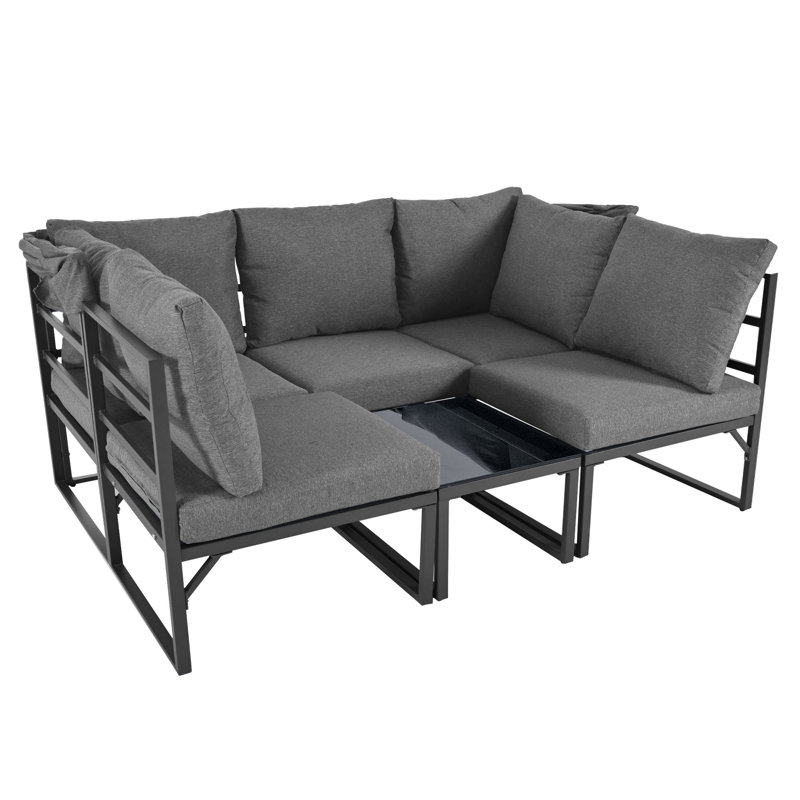4-Piece Garden Furniture Set,Lounge Set With Canopy