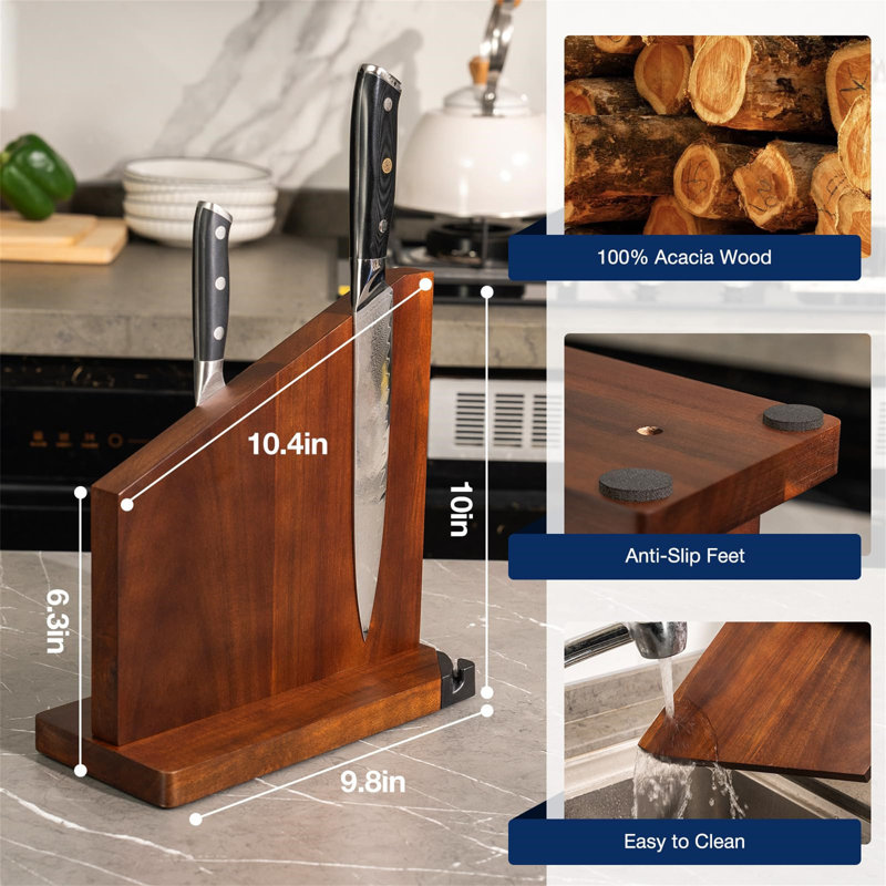 Chengdu Menghejia Technology Co., Ltd. Magnetic Knife Holder, Dark Brown