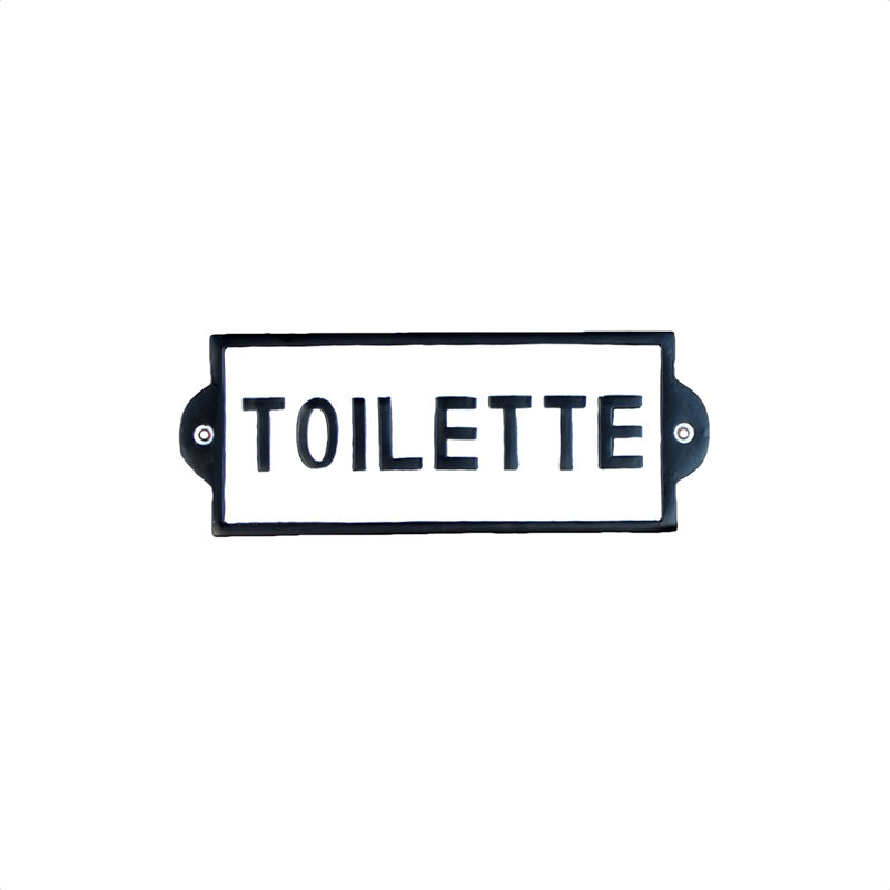Plaque de toilette en métal noir et blanc