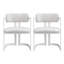 Ensemble de 2 chaises rembourrées en tissu avec structure en métal beige, capacité de poids de 265 lb-132645531-132645530