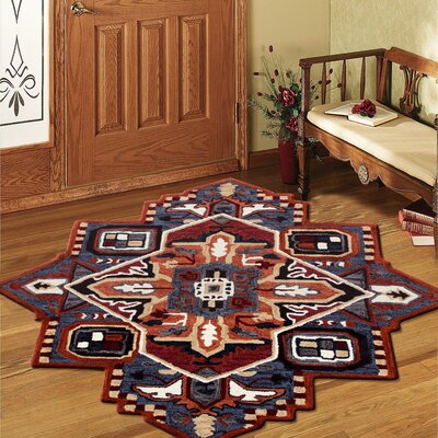 Acoidan Oriental Handmade Tufted Wool/Cotton Blue/Red/Orange Area Rug -  Union Rustic, 56EF8013567E4C73BD33BE50909ABEAE