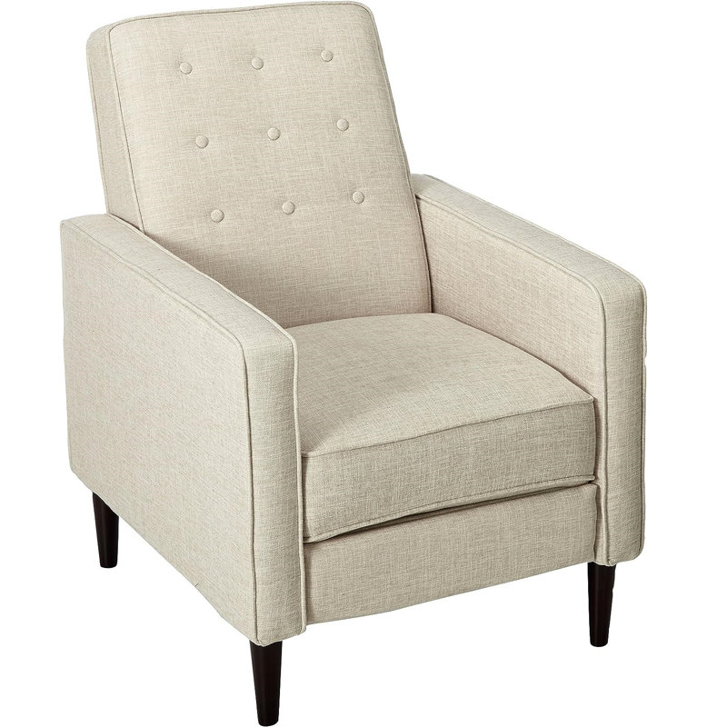 Fauteuil inclinable pivotant et ergonomique, Mélange de polyester crème