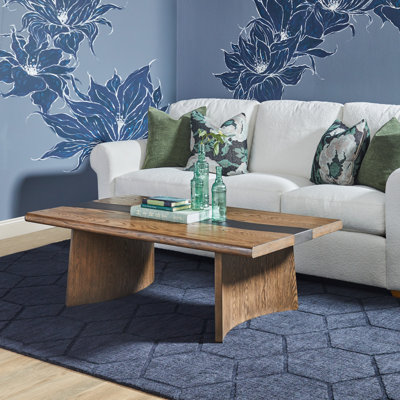 Lenora Rectangular Coffee Table With Two Ottomans