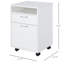Armoire de rangement mobile en métal blanc, tablette, tiroir, porte, 4 roulettes omnidirectionnelles, conception compacte, cadre, se range sous le bureau de l'armoire de bureau, amplement d'espace pour les rames de papier, les cartouches d'encre,-1518163655
