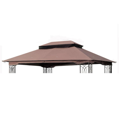 Auvent de remplacement pour abri de jardin extérieur 10 x 12 pi, toit de tente de pavillon à deux niveaux seulement (cadre non inclus)