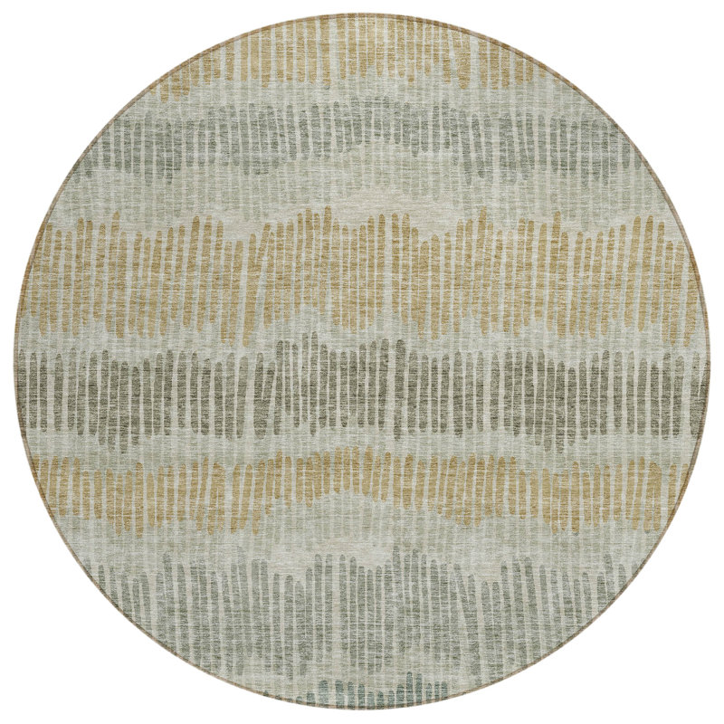 Rectangle Malek Indoor/Outdoor Area Rug with Non-Slip Backing, Round 8'