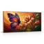 Tableau encadré sur toile, motif papillon et fleur, 1 pièce, 147 x 71 cm-1968727250