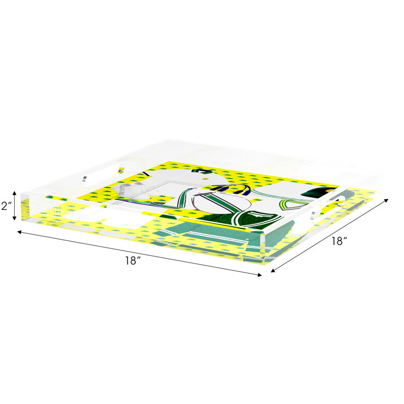 Decorative Tray, 2" H x 18" W x 18" D, Chartreuse Kelly