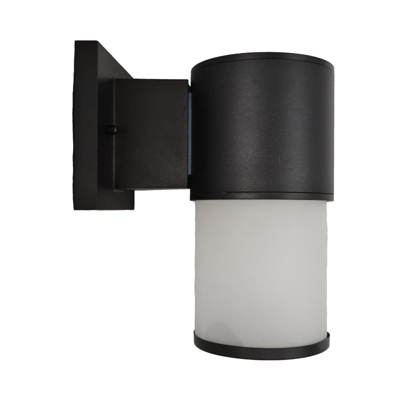 Applique murale d'extérieur en verre givré noir H 8,6 po Zymari