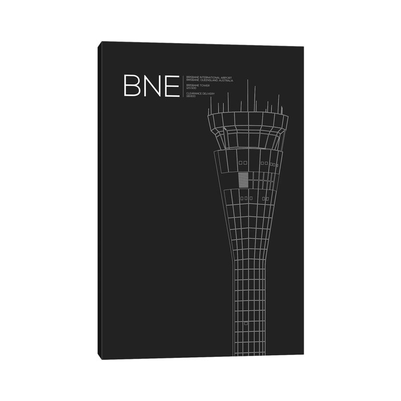 BNE Tower, Brisbane International Airport by 08 Left - Wrapped Canvas Gallery-Wrapped Canvas Giclée