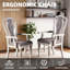 Chaise en bois d'hévéa classique avec coussin en cuir - assise robuste et confortable