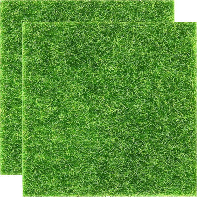 2 Pieces Of 6X6 Inches Fake Grass For Crafts - Artificial Grass ...