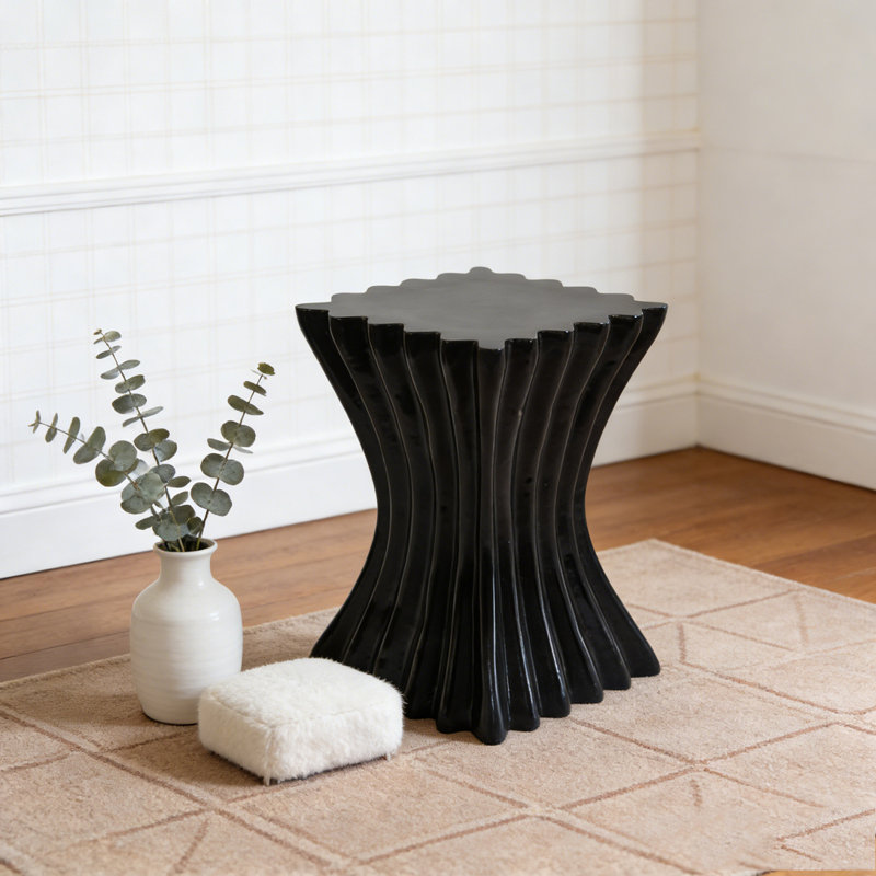 Table d'appoint d'extérieur, Noir