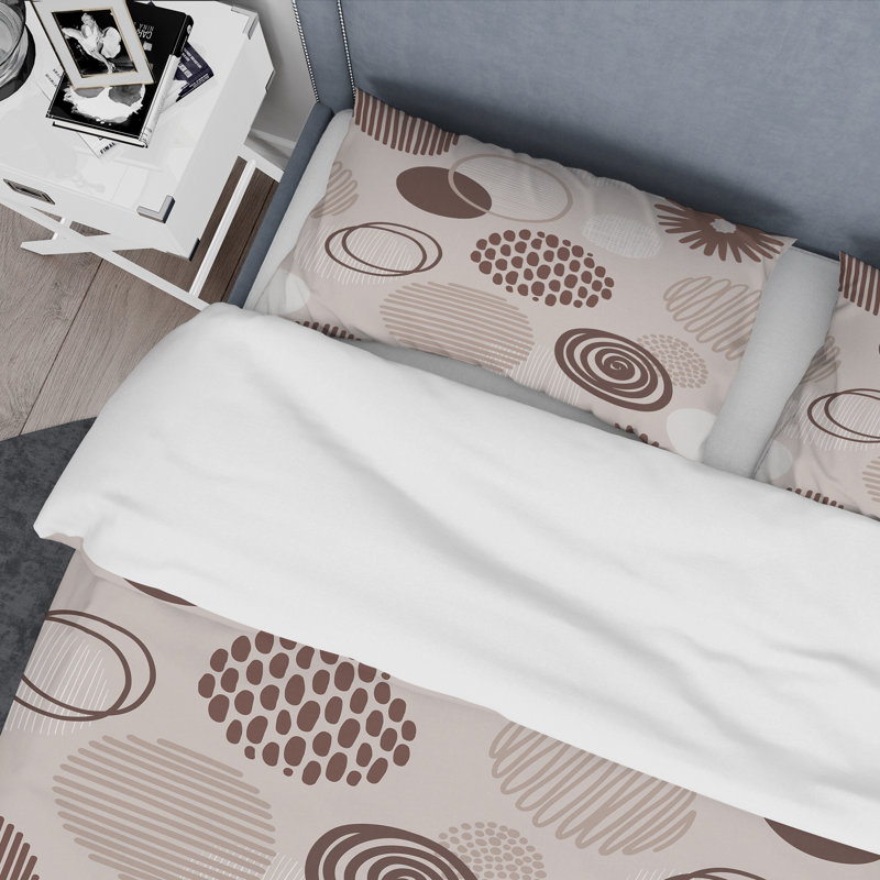 Brown Circle Dots Abstract Duvet Cover