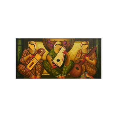 Musical Threads | Acrylic On Canvas | By Anupam Pal | Wall Décor