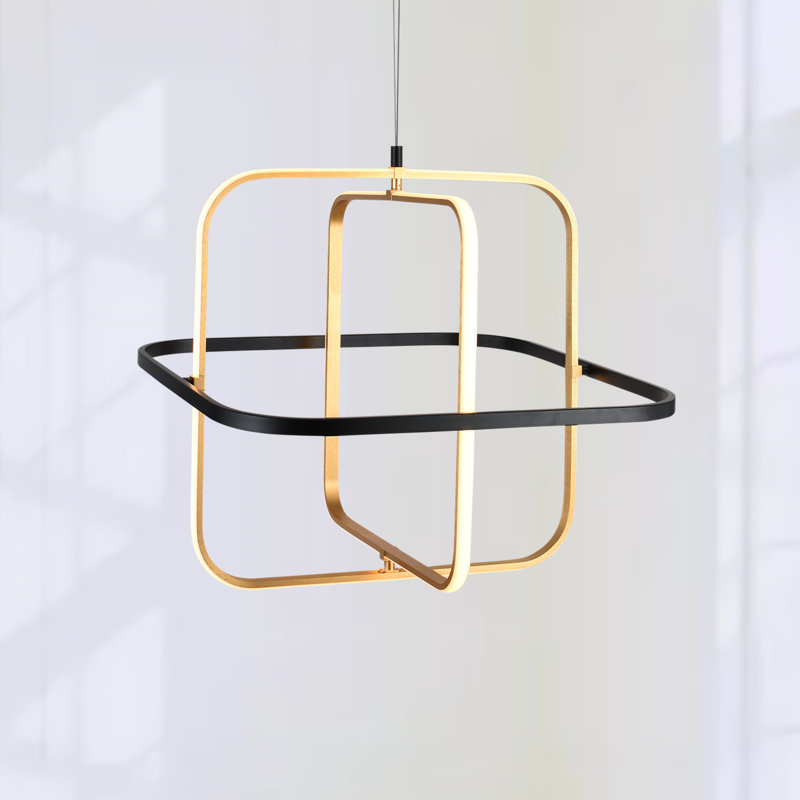 Richas 3 - Light Dimmable LED Lantern Square / Rectangle Chandelier