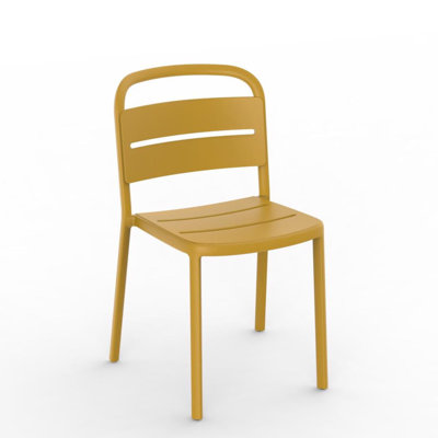 Como Plastic Outdoor Stacking Dining Side Chair