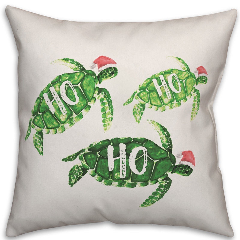  Ho Ho Ho Sea Turtles Throw Pillow, 16" x 16"